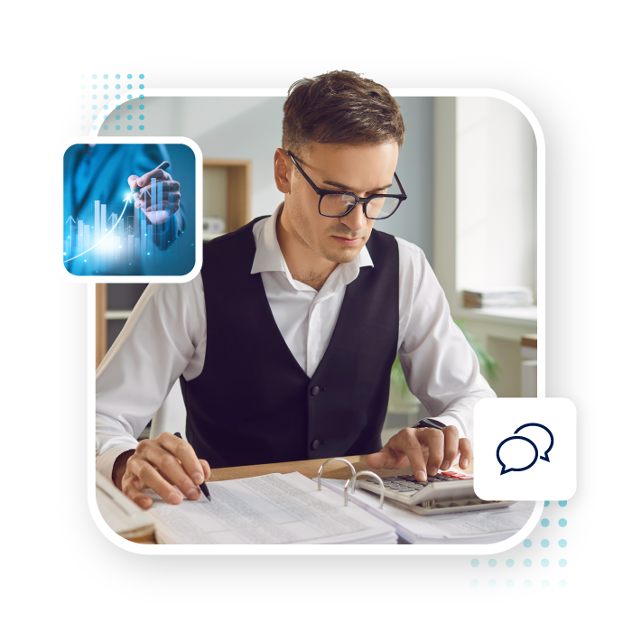 Corporate legal professional reviewing claims FAQs on Mitratech’s platform.